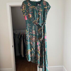 Donna Morgan Green Floral Dress - Size US 2